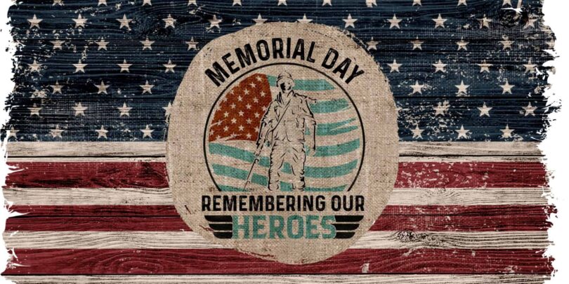 Honor the Fallen - rustic memorial day image on an American flag background https://www.publicdomainpictures.net/en/view-image.php?image=390861&picture=memorial-day-poster